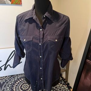 GAP BUTTON UP SHIRT NAVY BLUE